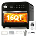Air Fryer Toaster Oven Combo 15QT Extra Large, 360¡ã Convection, LED Digital Display, Precise Temperature Control ¨C Stainless Steel Interior, 5 Accessories, Healthy Low-Oil Cooking for Family Kitchen