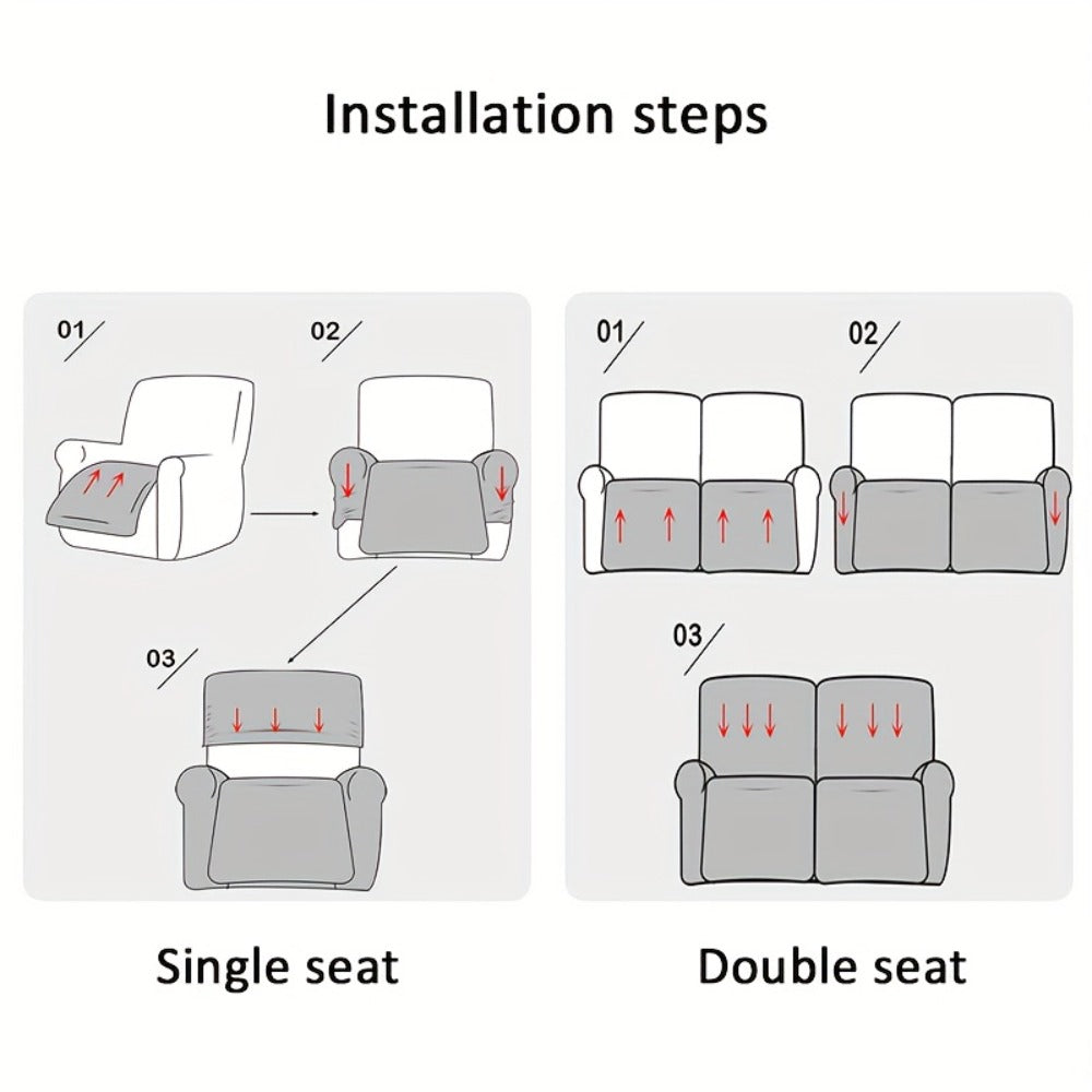 Recliner Chair Cover Elastic Jacquard Single Seat Armchair Slipcover Stretch Furniture Protector for Living Room Bedroom Office Relaxing Reclining Chair Sofa Cover Multiple Colors