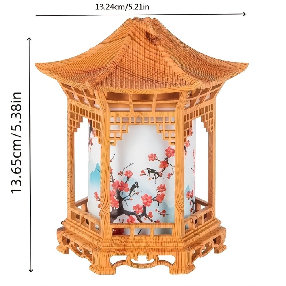 Mini Humidifier with Night Light USB Powered Cool Mist Quiet Operation Chinese Pagoda Tortoise Design Portable Desktop Humidifier for Home Office Car Bedside Small Room Dry Skin Gift