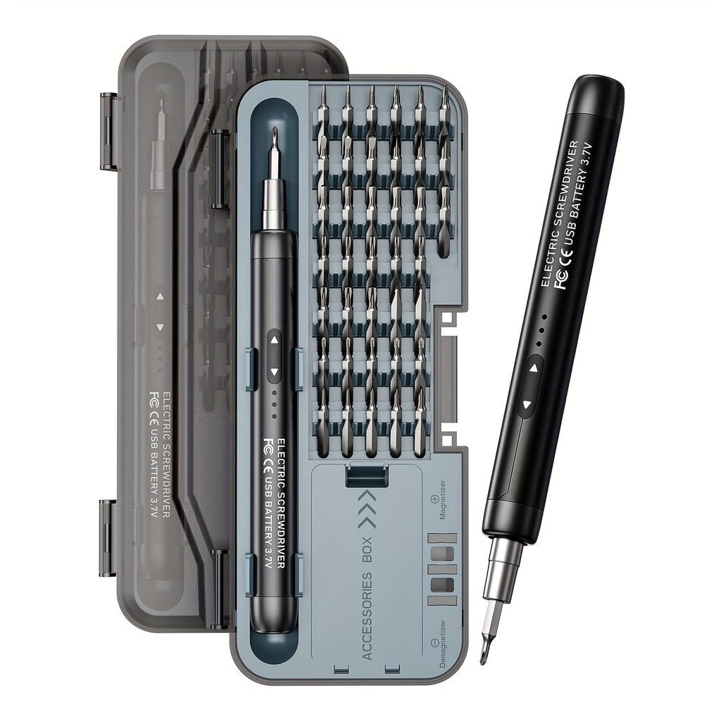 Electric Screwdriver Set 48-in-1, Cordless USB Rechargeable Precision Repair Kit with 38 Magnetic Bits for Phone, Laptop, Camera, Watch