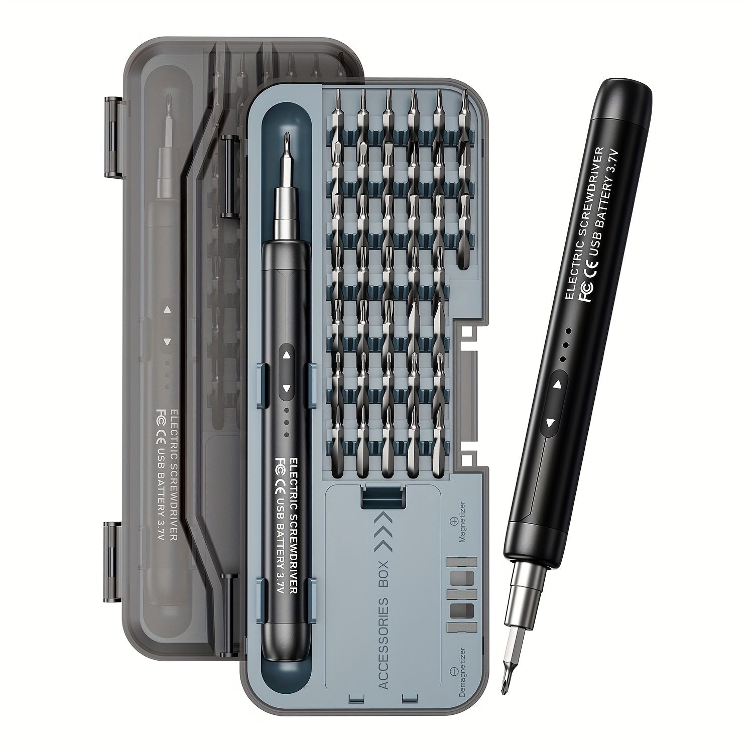 Electric Screwdriver Set 48-in-1, Cordless USB Rechargeable Precision Repair Kit with 38 Magnetic Bits for Phone, Laptop, Camera, Watch