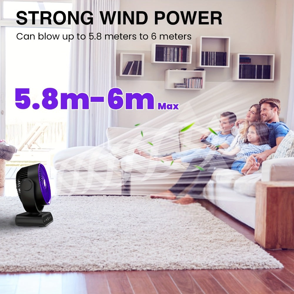 Camping Fan with LED Light Battery Powered 20000mAh 40000mAh 9-Inch 5-Speed Remote Control 90¡ã Tilt 120¡ã Oscillating Quiet Air Circulator for Outdoor Home