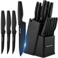 Kitchen Knife Set ¨C 3-Piece & 14-Piece Multi-Purpose Chef¡¯s Knife, Steak Knife, Fruit Knife & Scissors with Storage Block, Black