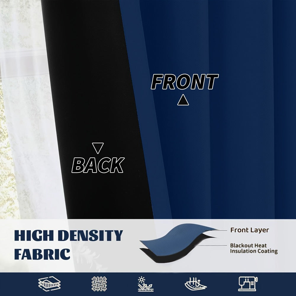 Blackout Curtains 4 Panels Thermal Insulated Room Darkening Drapes ¨C Rod Pocket, Energy Saving, Solid Color for Bedroom & Living Room, 7 Colors & Multiple Sizes