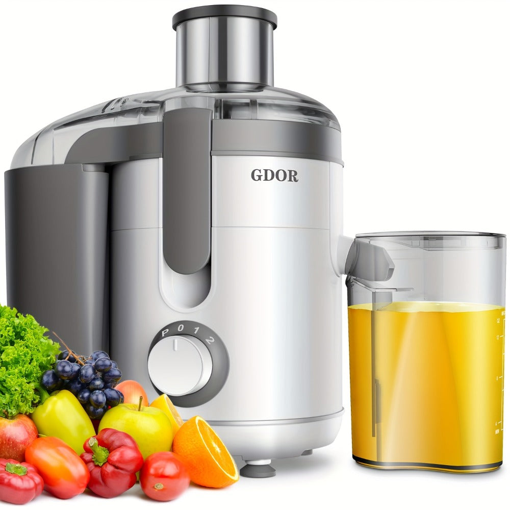 Compact Centrifugal Juicer Dual Speed - 2.5¡± Wide Feed Chute, BPA-Free Anti-Drip Spout, Easy Clean, Includes Juice Jug & Brush, Space-Saving Juicer for Fruits & Vegetables, White Grey Black