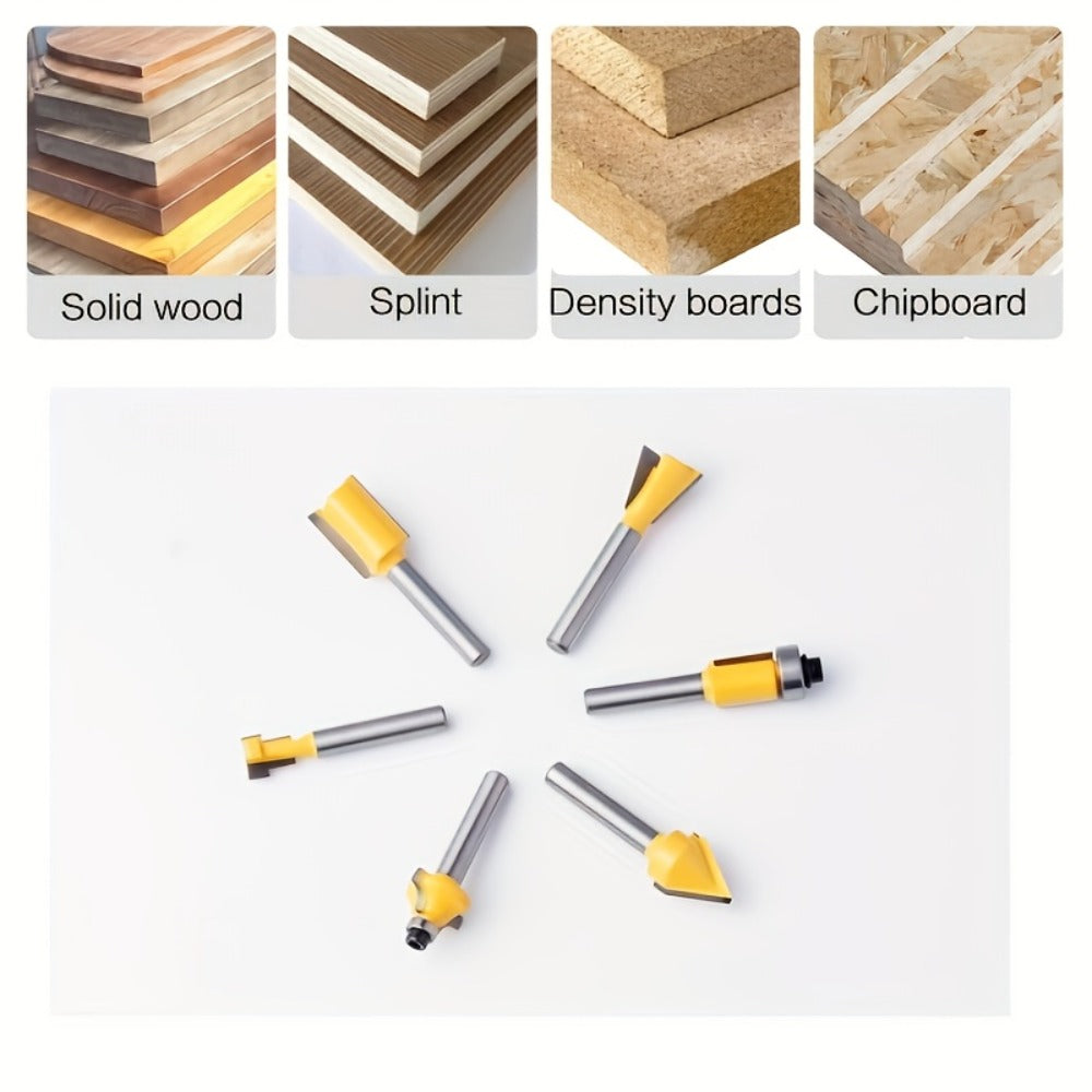 Carbide Router Bit Set 15 100PCS 1/4 Inch Shank Multi-Purpose Milling Carving Bits for Wood Fine Routing Engraving Professional Beginner Woodworking Tool Kit