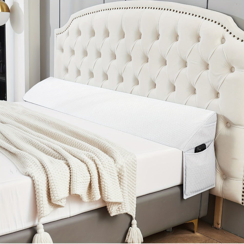 Bed Wedge Pillow Bed Gap Filler - Memory Foam Mattress Wedge Headboard Pillow for Sleeping, Backrest & Post-Surgery Support