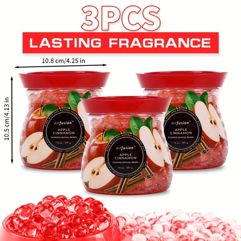 Air Freshener Scented Beads 3-Pack ¨C Long-Lasting Fragrance Beads, Multi-Purpose Odor Eliminator for Home, Car, Closet, Bathroom & Office, Essential Oil Aromatherapy, 6 Scents Available