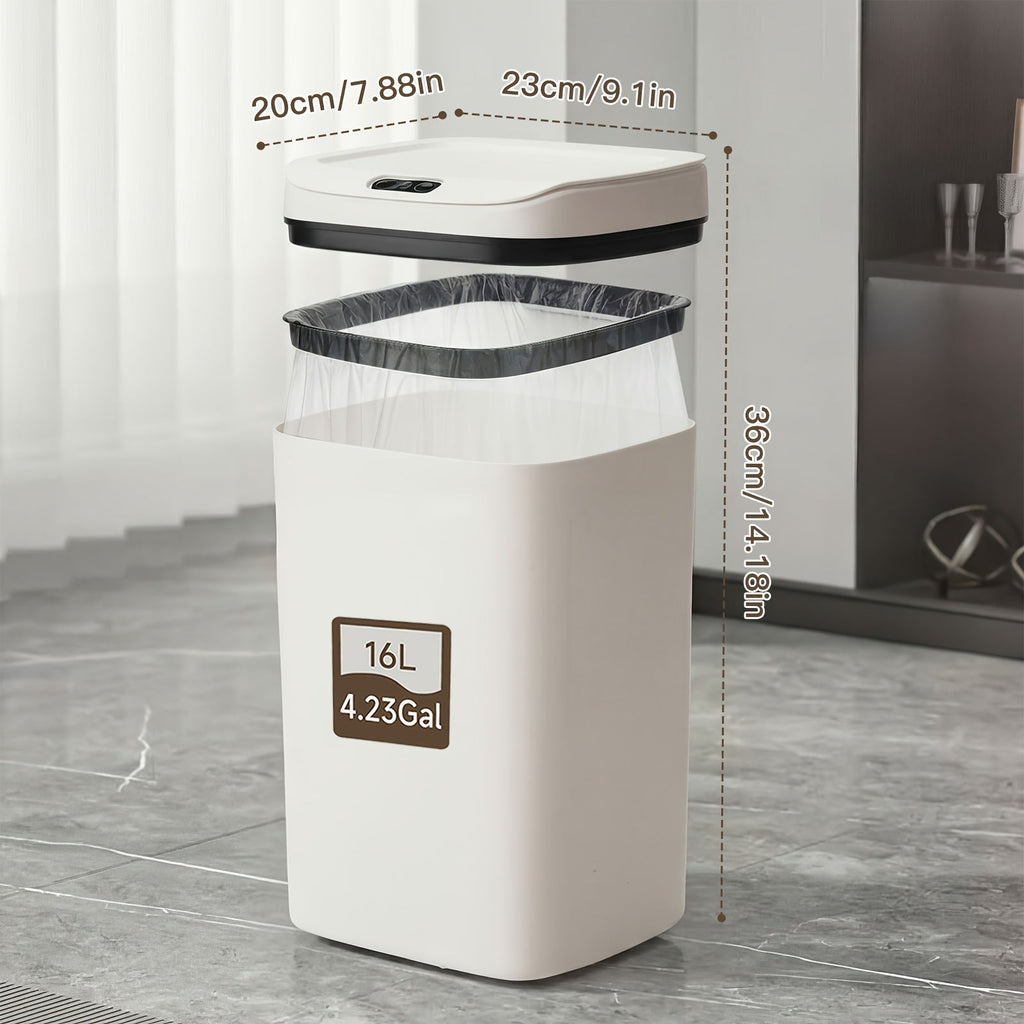 Motion Sensor Trash Can Touchless ¨C Smart Hands-Free Trash Bin with Sealing Lid & Odor-Blocking Technology, Trash Bag Fixing Ring, Easy Clean Durable Design for Kitchen, Office & Bathroom