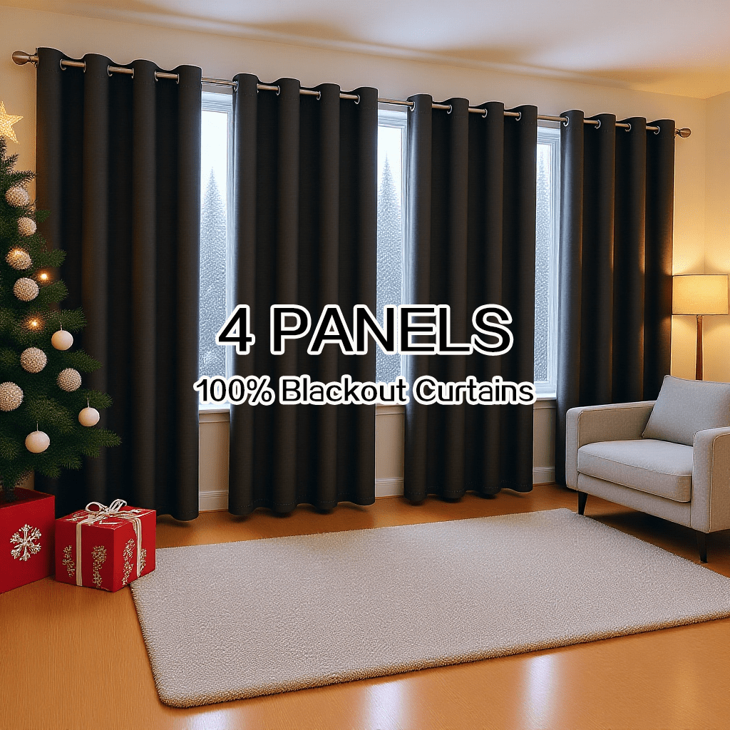 Blackout Curtains 4 Panels ¨C 100% Light Blocking Thermal Insulated Soundproof Privacy Window Curtains for Bedroom Living Room