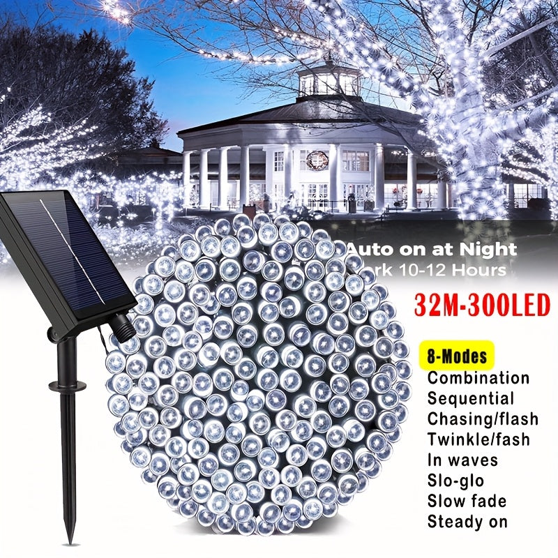Solar String Lights Outdoor LED ¨C 39/50/72/100/105FT Spherical Bulb & Warm/Cool White with Remote Control | IP65 Waterproof 12-Hour Solar Powered Fairy Lights for Patio, Garden & Festival Decoration