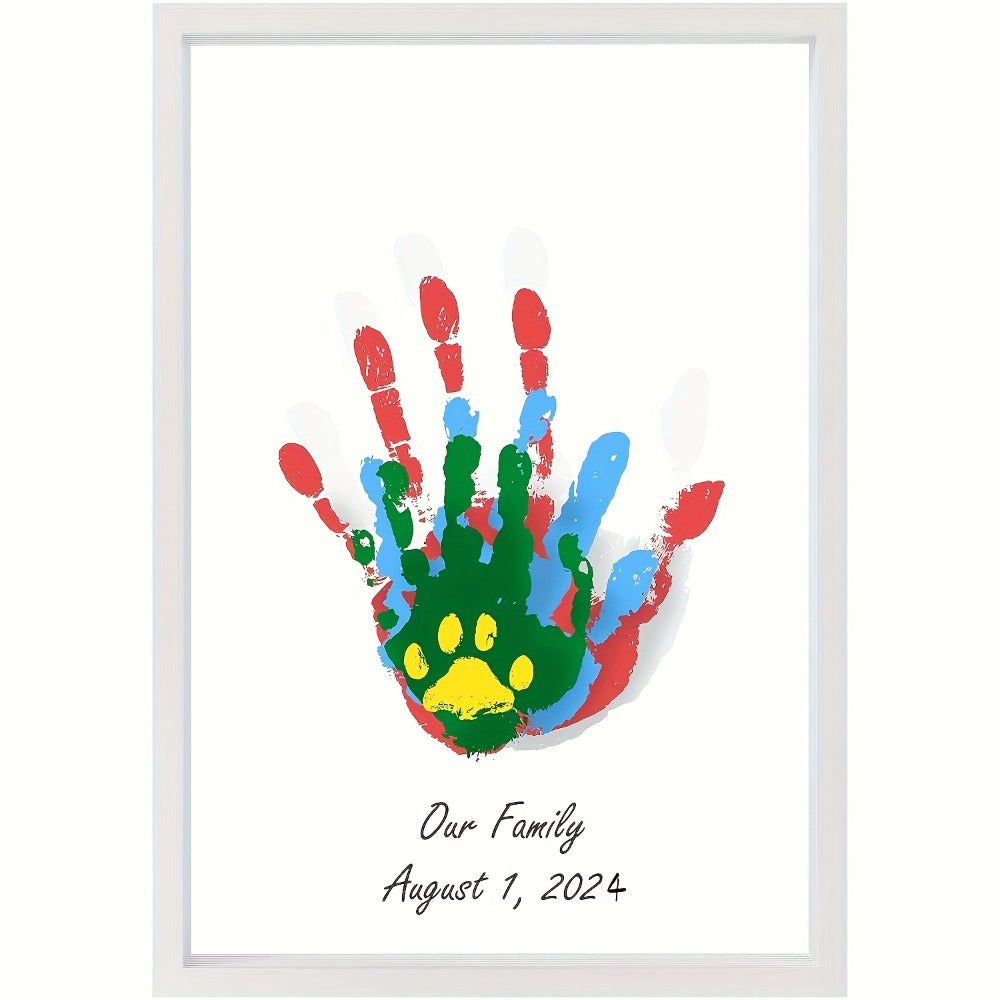 Family Handprint Kit with 4 Slots & 6 Colors ¨C Memory Frame Keepsake Gift