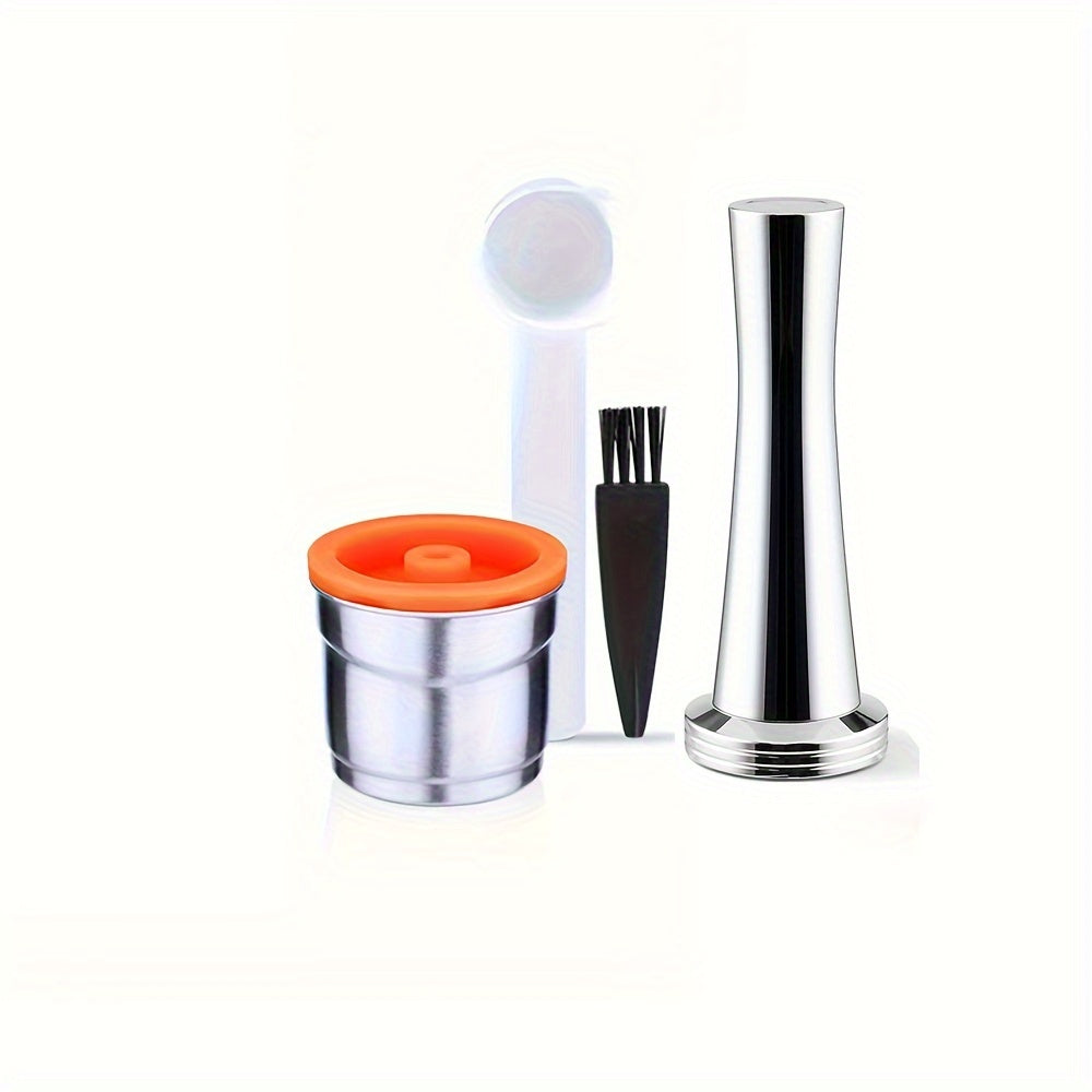 Reusable Coffee Filter Capsule for Illy Y3.2 & X7.1 Machines, Stainless Steel Refillable Coffee Pod Cup with Tamper, Eco-Friendly Reusable Espresso Capsule Accessory