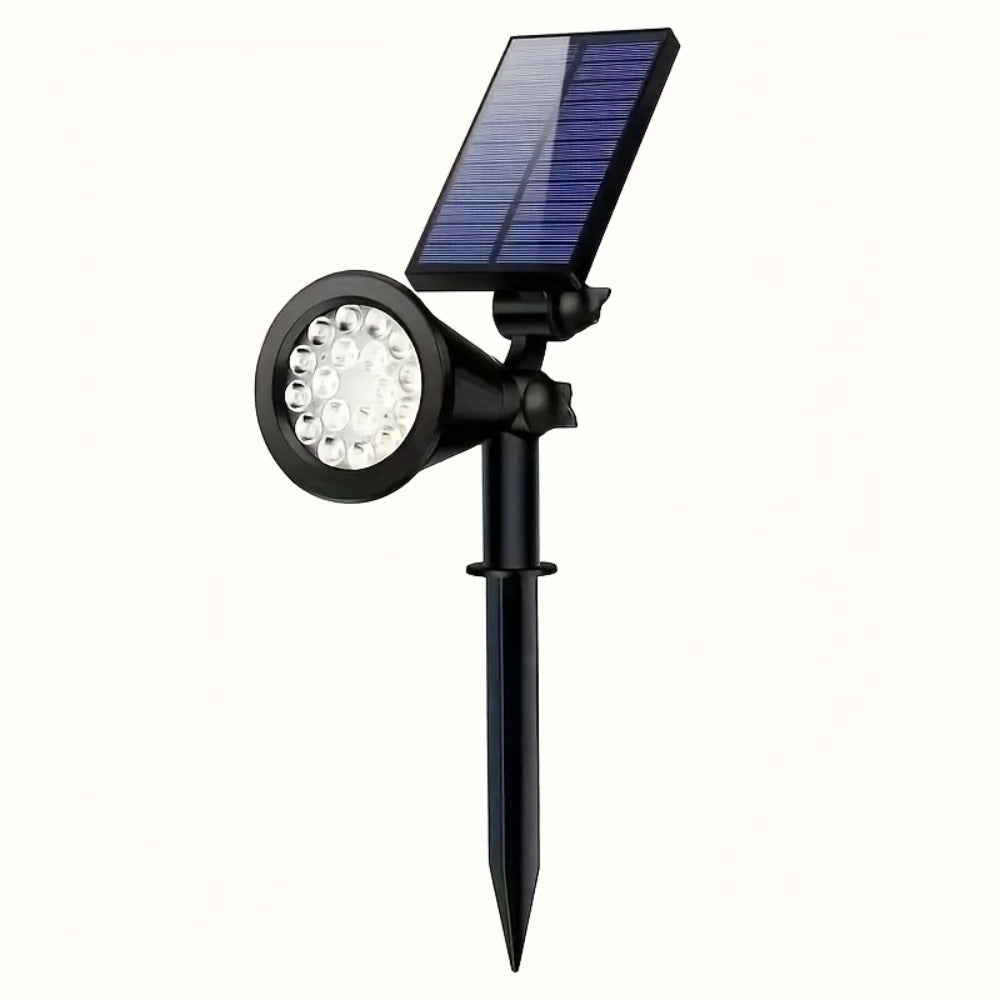 Solar Landscape Lights 2-in-1 Wall & Ground ¨C Independent Adjustable Solar Panel Auto On/Off | 8 Color Modes Outdoor Solar Spotlight for Garden, Driveway, Sidewalk & Pool Area | IP44 Waterproof