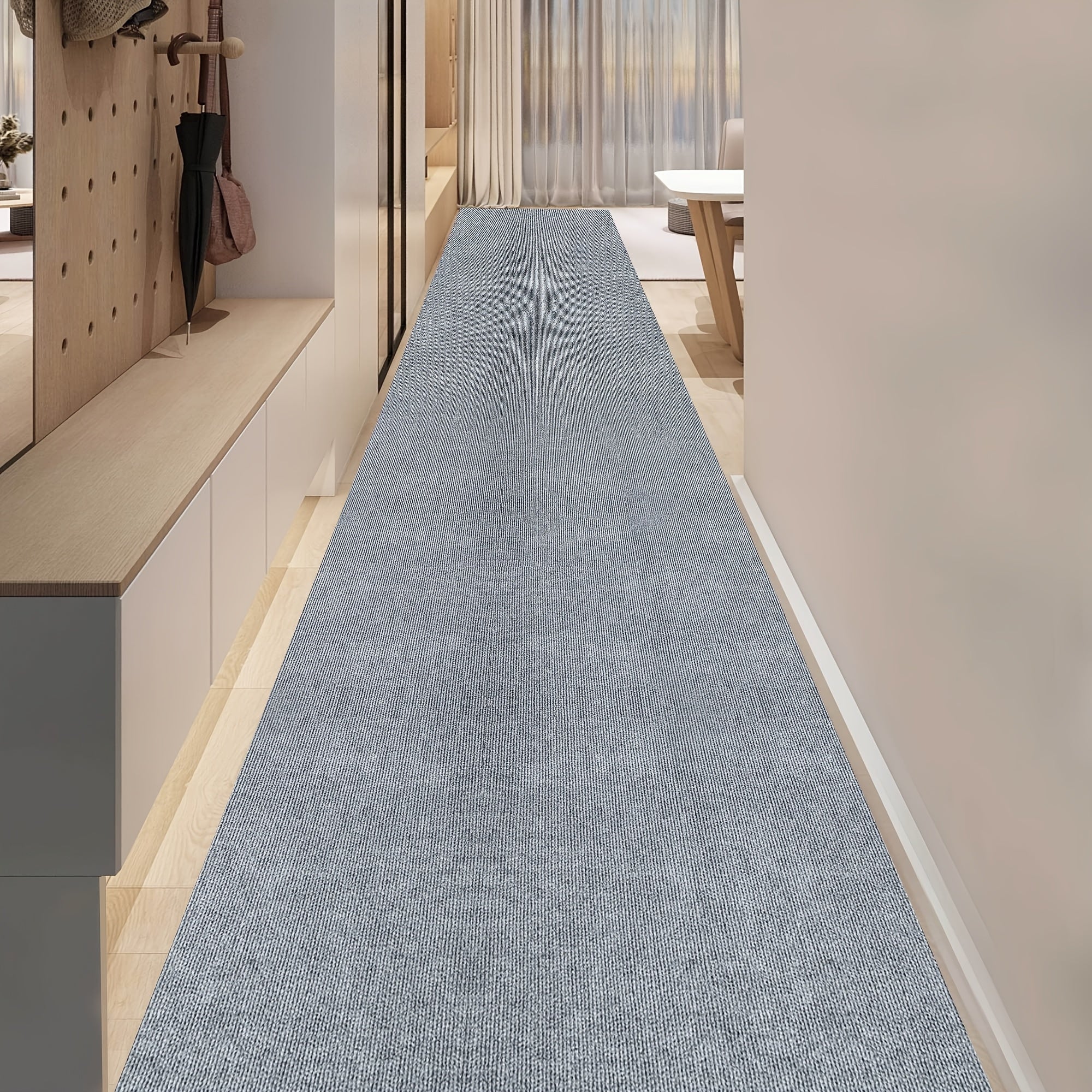 Striped Runner Rug Non-Slip Machine Washable ¨C 100% Polyester PVC Backing Indoor Outdoor Hallway Mat, Soundproof 0.2¡± Thick Carpet for Kitchen, Patio & Entryway ¨C 5 Colors, 4 Sizes