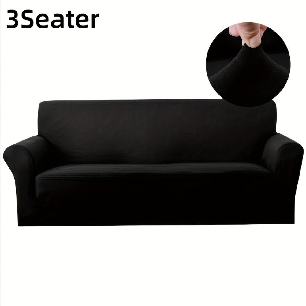 Elastic Anti-Slip Sofa Cover - Stretch Pet Friendly Couch Slipcover with Cat Paw Protection, Easy Care Fabric for Living Room Bedroom Office, 7 Colors 1-4 Seater
