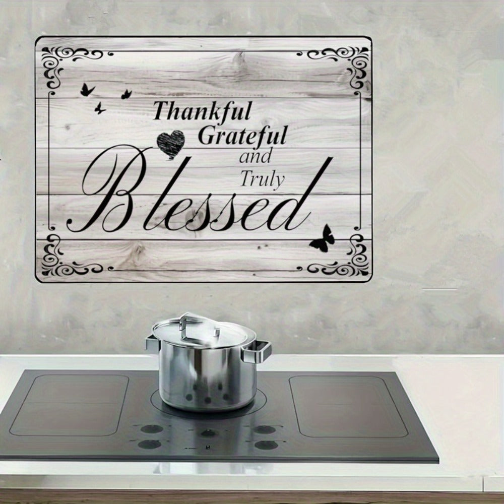 Stove Top Cover Heat Resistant Scratch-Proof 28.5x20.5¡± - Thankful Grateful Blessed Kitchen Decor Glass Protector Mat for Cooktops, Ovens, Washers & Dryers, Easy-Clean Multipurpose Noodle Board