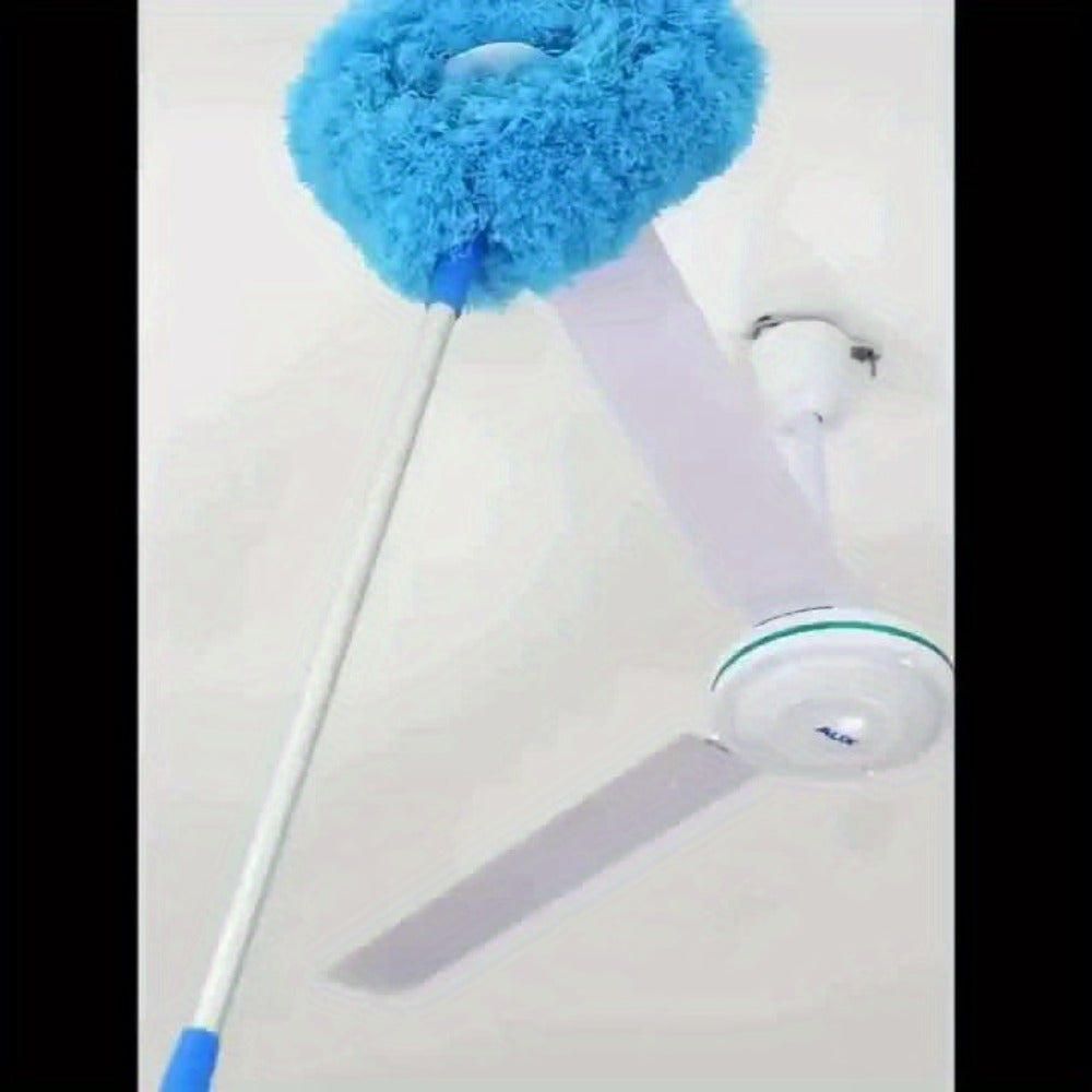 Ceiling Fan Cleaner Brush with Extension Rod ¨C Detachable Washable Ultra-Fine Microfiber Duster for High Ceilings, Fans, Furniture & Cars, Long Reach Dust Brush Cleaning Tool Set (Blue)