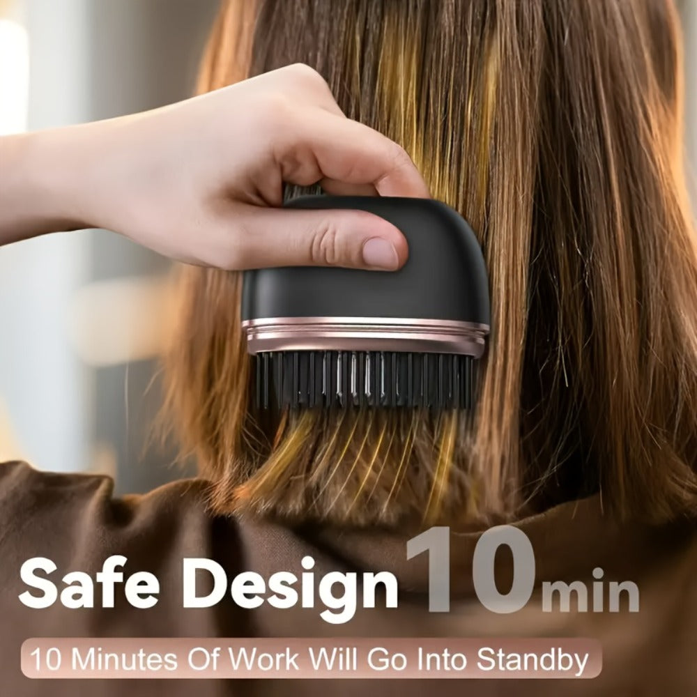 Hair Straightener Comb Mini Wireless USB Rechargeable | Portable Hot Comb Brush for Women | Compact Travel Hair Straightening Brush | Heat-Resistant Lightweight Styling Tool | Women's Gift Idea