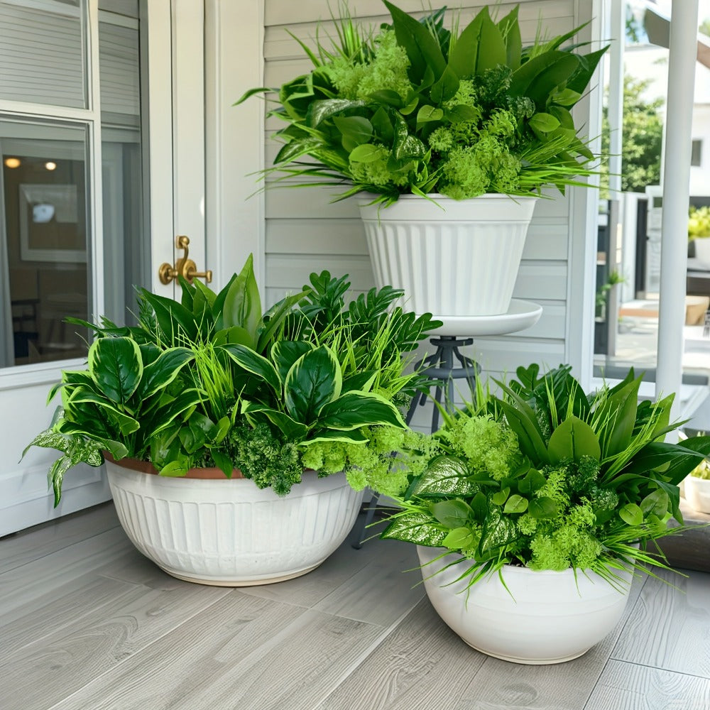 18 Pack UV Protected Artificial Boxwood Stems Faux Greenery Decor