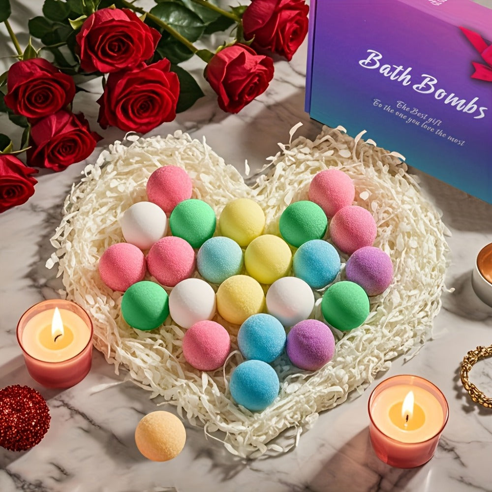 Bath Bombs Gift Set 23pcs Handmade Bubble Bath Fizzes with Essential Oils for Women Wife Girlfriend Birthday Christmas Valentine Anniversary