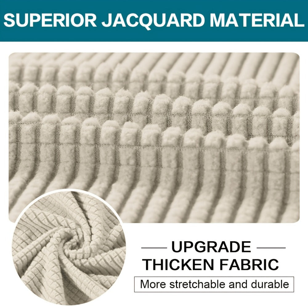 Stretch Sofa Cover Elastic Slipcover Grid Pattern Jacquard Anti-Slip Full Coverage Sofa Protector Machine Washable for 1 2 3 Seater XL Sofa Living Room Bedroom
