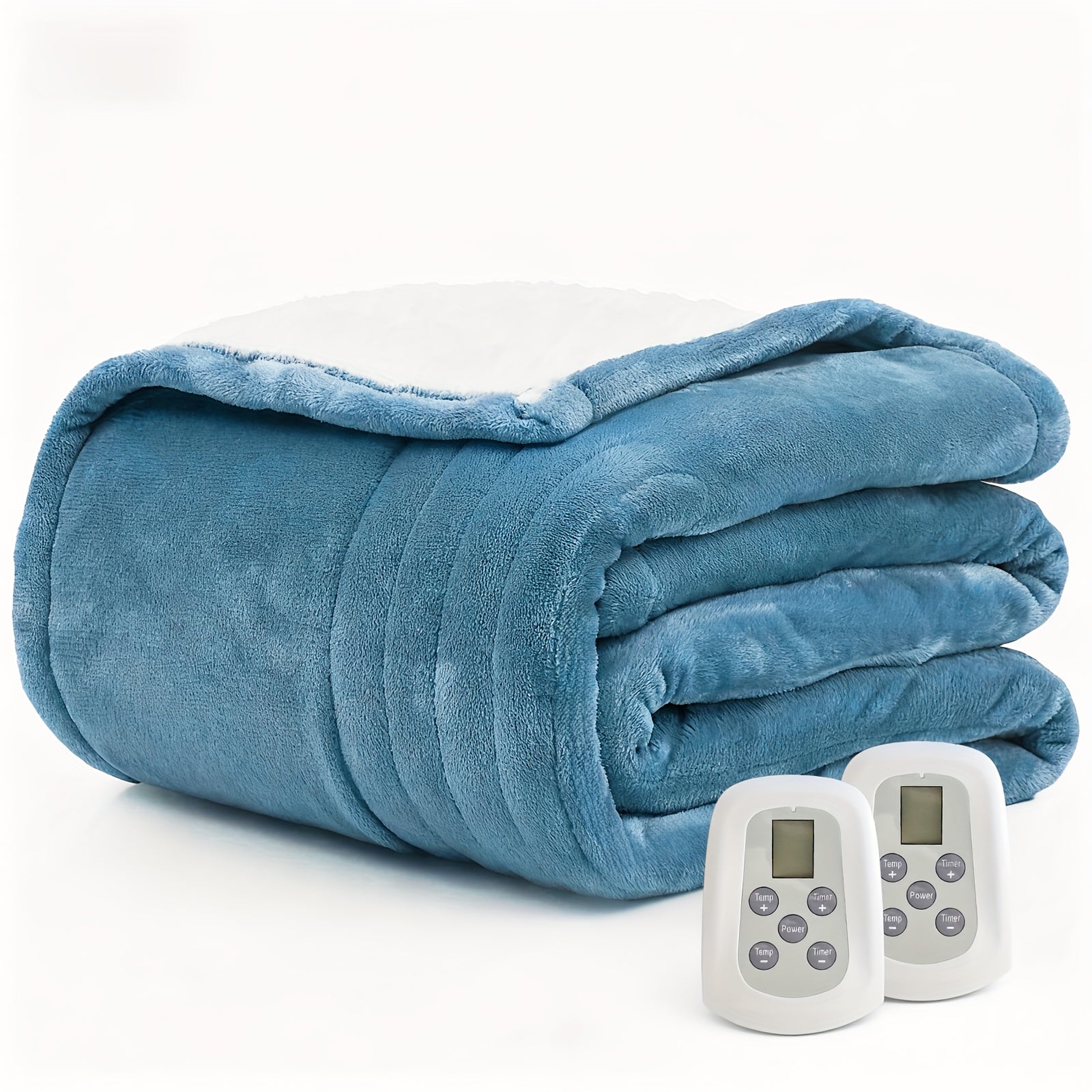 Dual Control Electric Heated Blanket with 10 Heat Levels - 10-Hour Auto Shutoff, Overheat Protection, Fast Heating, Soft Flannel, Machine Washable, 4 Sizes & 4 Colors, Bedroom Gift Blanket