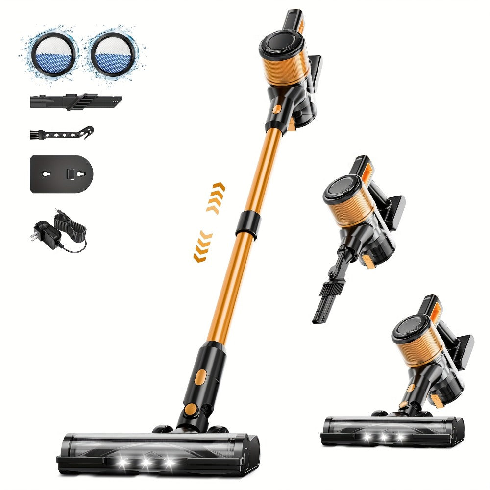 Cordless Stick Vacuum Cleaner 60Kpa 55-Min Runtime - Anti-Tangle Lightweight Handheld Vacuum for Hardwood Floor Carpet Pet Hair Corded Cordless 2200mAh Battery