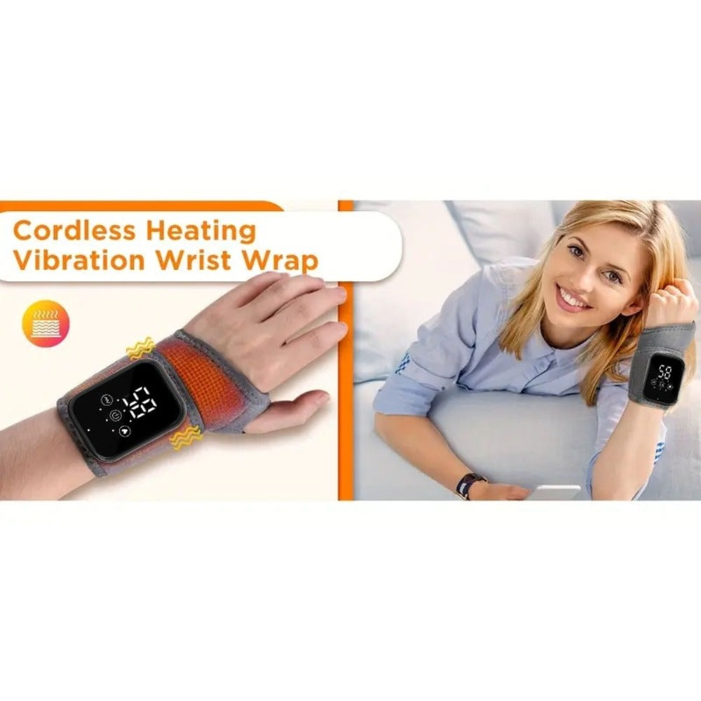 Heated Hand Massager Gloves ¨C Rechargeable Vibrating Wrist & Hand Protector with 3-Speed Heat Control, Warm Massage Gloves for Arthritis, Joint Pain & Winter Hand Care (Unisex)