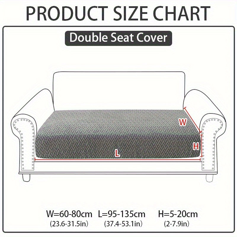 Jacquard Stretch Sofa Cover Non-Slip | Elastic Wear-Resistant Couch Slipcover, Polyester Jacquard Fabric, 1 to 4 Seat Sectional L-Shape, Armrest Backrest, Machine Washable
