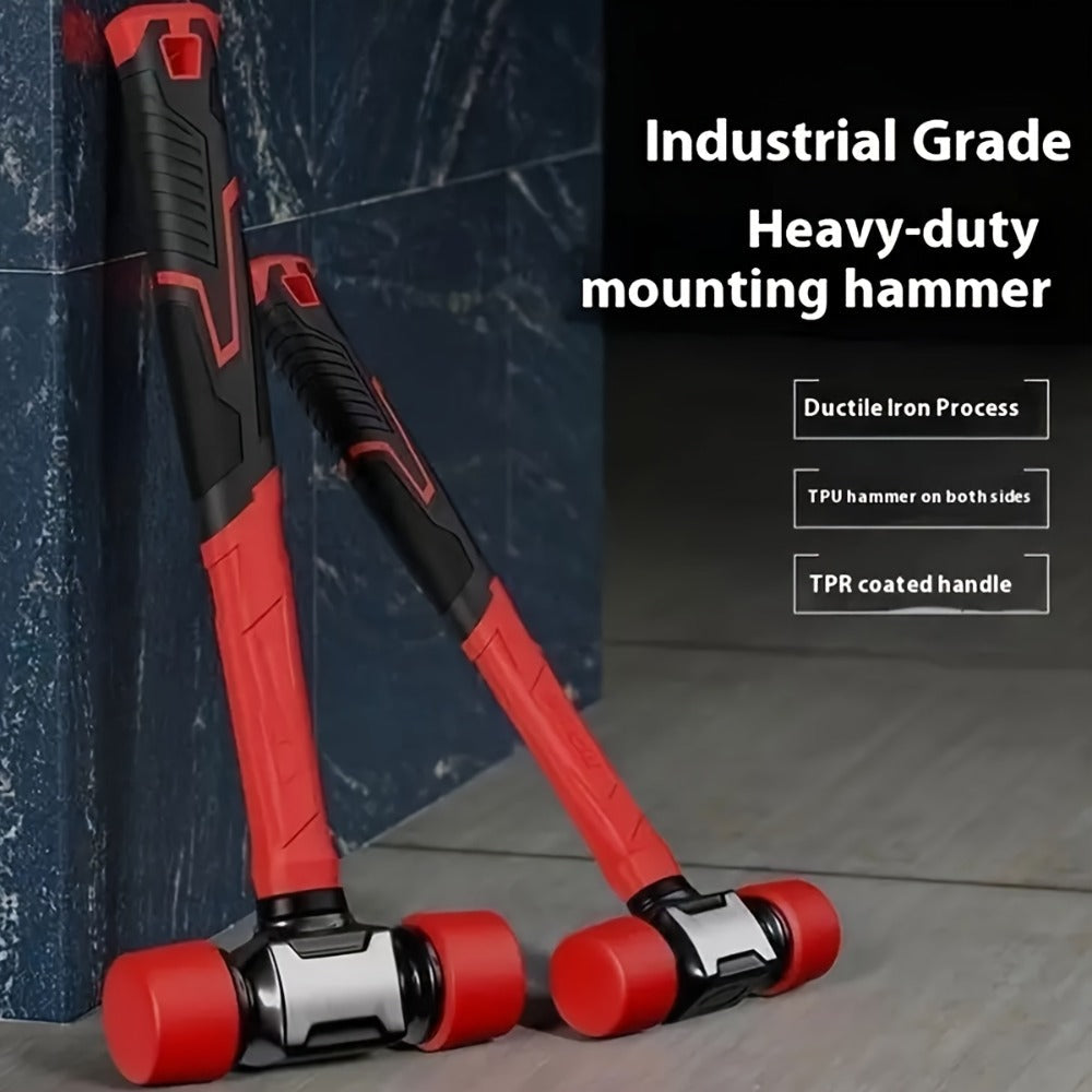 Rubber Mallet Hammer Heavy Duty 27mm & 36mm, Dead Blow Installation Hammer for Flooring Tile Carpentry Renovation, Non-Marring Hand Tool for Wood & Laminate
