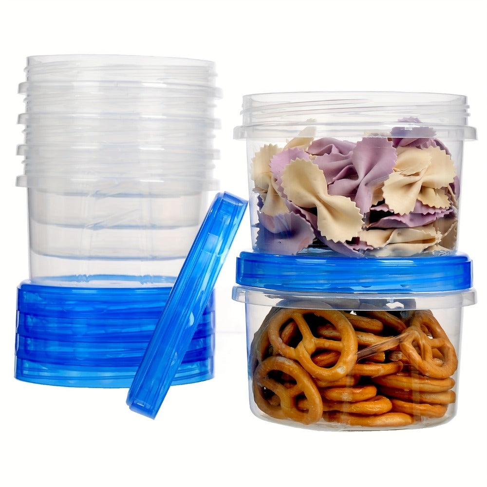 Stackable Food Storage Containers with Clip-on Lid 3pcs/6pcs Airtight Microwave Safe Transparent Canisters for Pantry Kitchen Office Travel