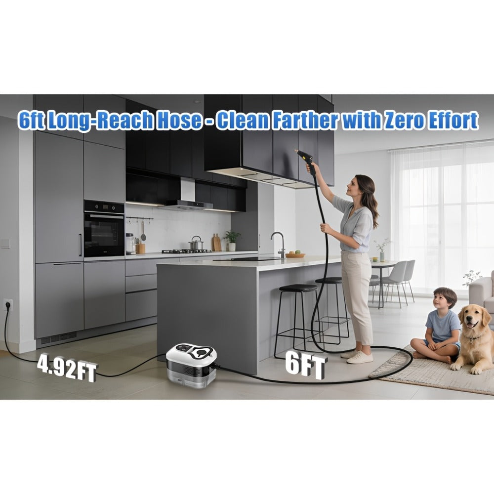 Portable Steam Cleaner High Pressure High Temperature with 3 Brush Heads Handheld Steam Cleaner for Bathroom Kitchen Furniture Car Home Cleaning Grout Tile Sofa Mattress Gift for Mom