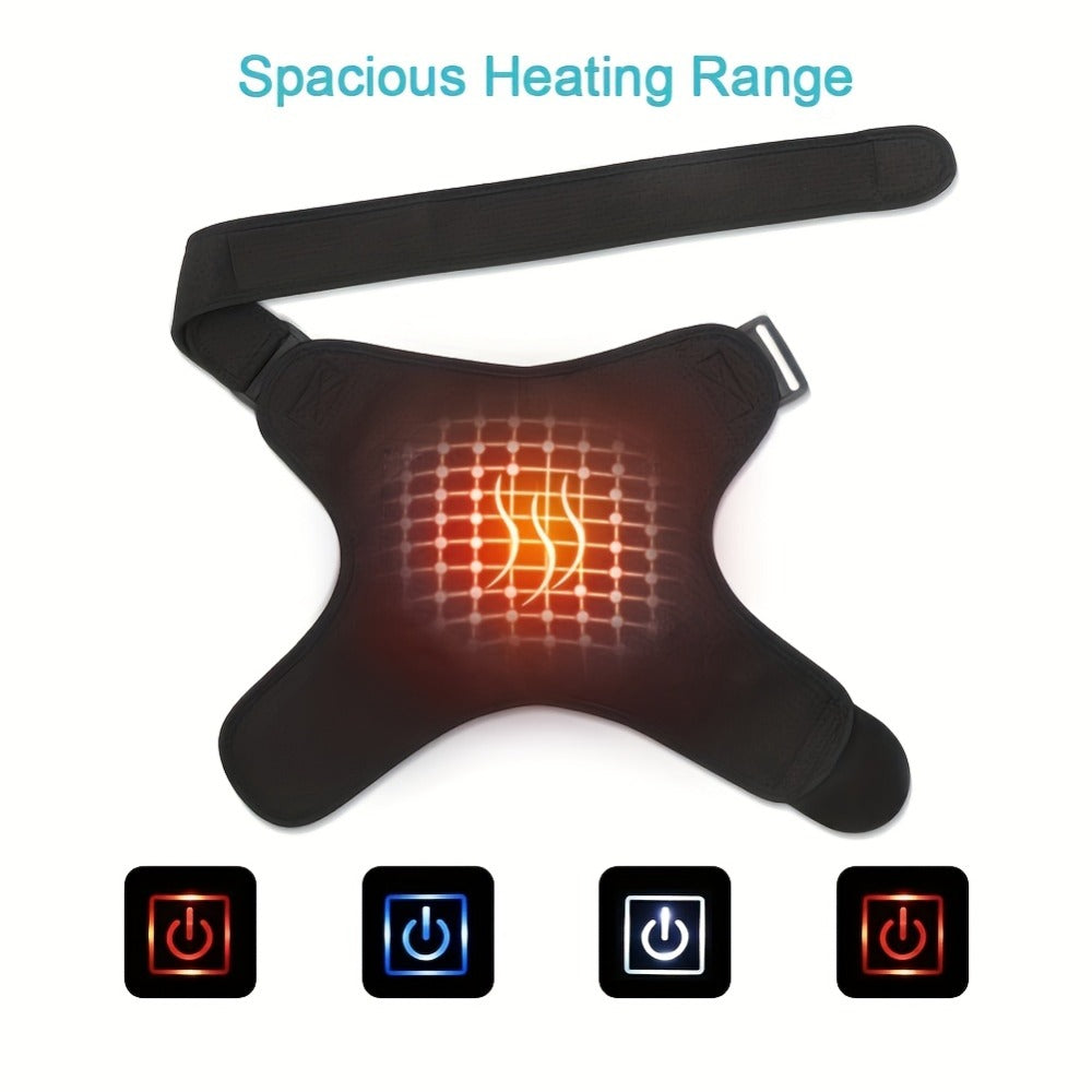 USB Heated Shoulder Pad with 3-Speed Temperature Control ¨C Electric Heating Wrap for Shoulder & Neck Pain Relief, Keep Warm Massage Tool, Gift for Men & Women