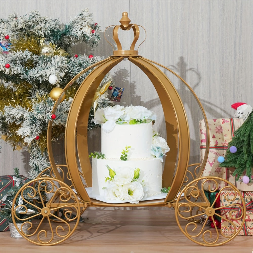 Cinderella Pumpkin Carriage Cake Stand 25 Inch - Princess Wedding Centerpiece Decoration for Bridal Shower Birthday Sweet 16 Baby Shower Party