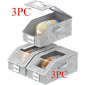 3-Pack Stackable Hat Organizer Box for Baseball Caps with Clear Window Lid, Foldable Cap Storage Holder for Closet Bedroom Shelf