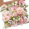 Artificial Flowers Combo Box Set ¨C Pink & White Fake Roses for Bridal Bouquets, DIY Centerpieces, Wedding & Party Decoration Arrangements