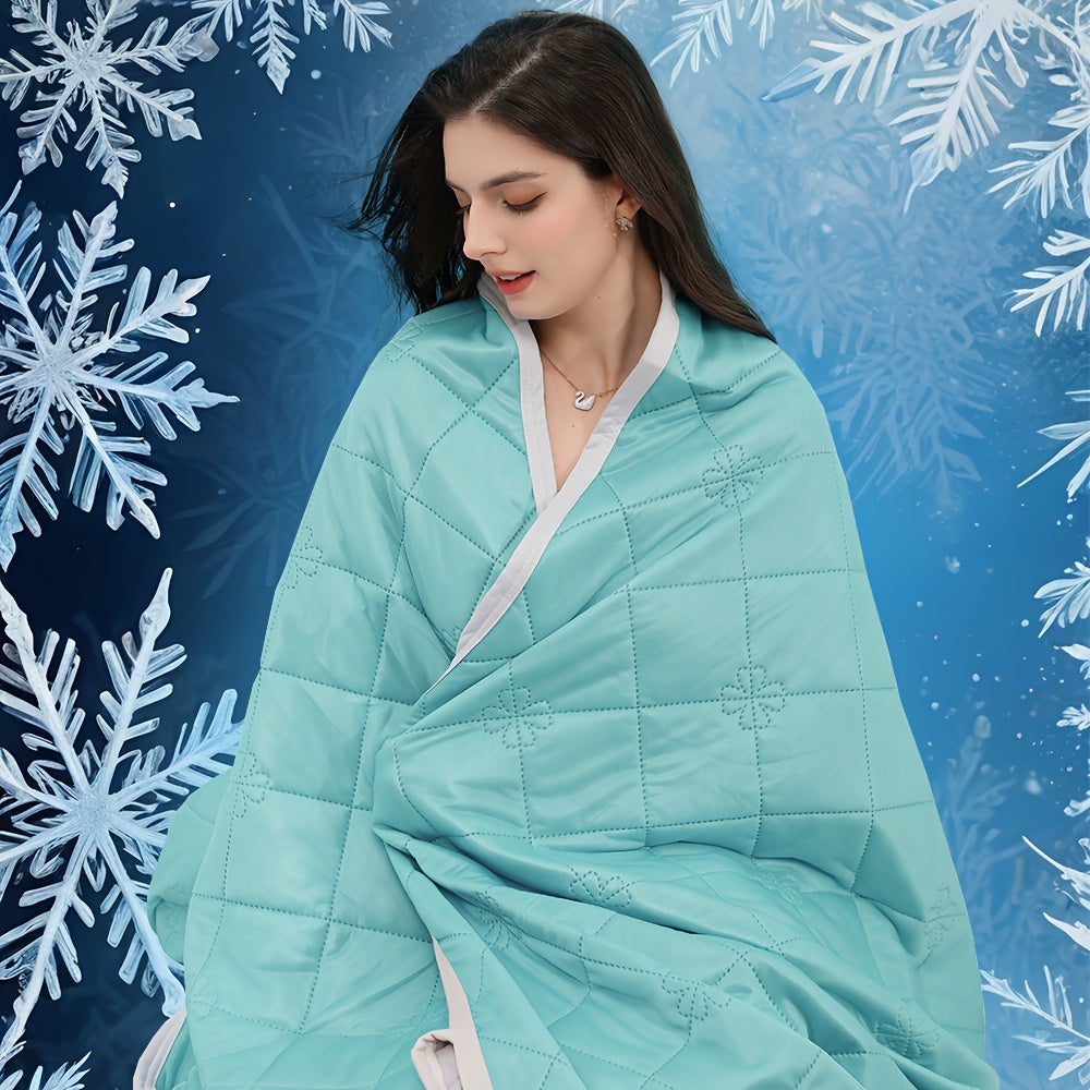 Cooling Blanket for Hot Sleepers ¨C Lightweight Knit Acrylic Throw Blanket, Breathable Air-Cooled Comforter for Summer, Soft Moisture-Wicking Blanket in Throw Twin XL Queen King, Sky Blue Grey Lake Blue Light Green Purple