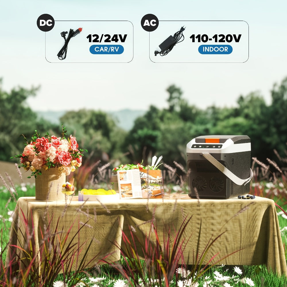Portable Car Refrigerator Cooler & Warmer, 12V/24V DC & 120V AC Thermoelectric Fridge with Dual-Core Cooling ¨C 23 or 31 Quart Electric Cooler for Camping, RV, Road Trip and Fishing