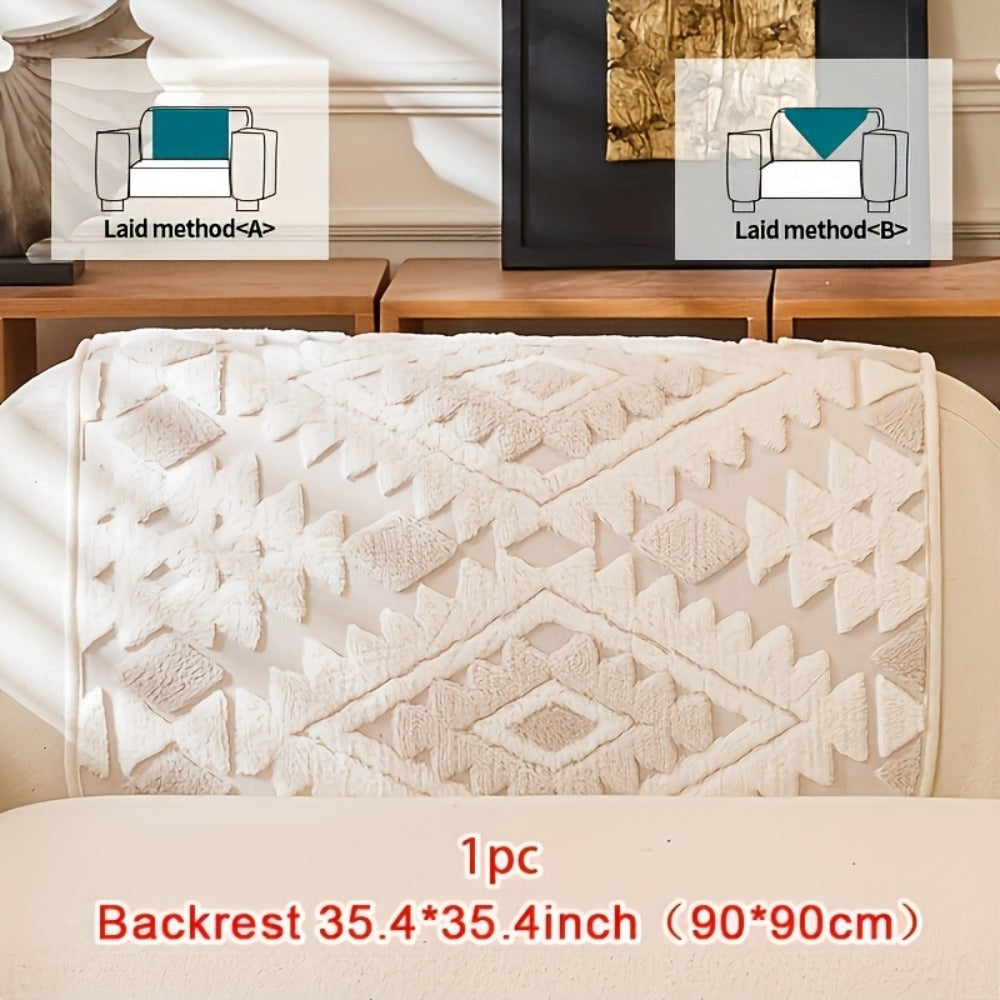 Thick Plush Sofa Cover Non-Slip Pet Friendly Machine Washable Couch Slipcover Furniture Protector for Living Room Bedroom Office Armrest to 4-Seat Multiple Colors