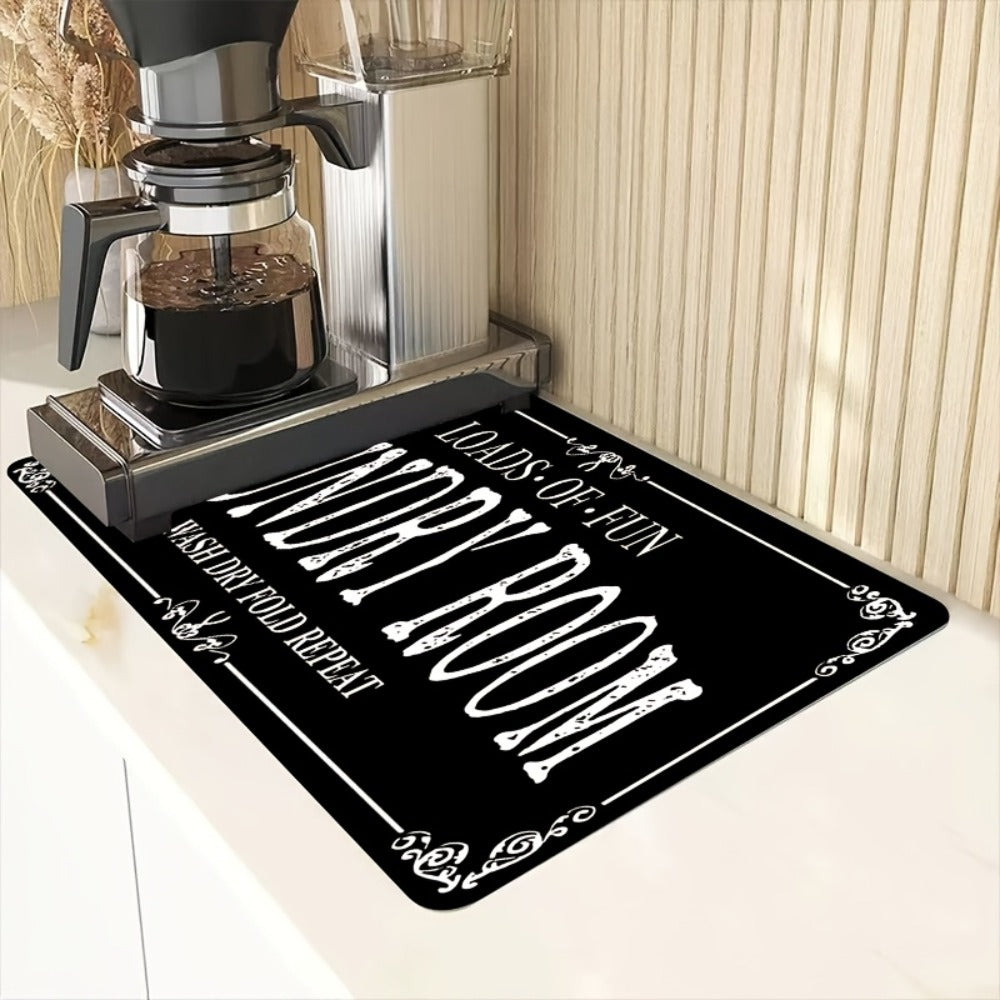 Dish Drying Mat Super Absorbent Anti-Slip Kitchen Countertop Mat Quick Dry Bowl Plate Tableware Drying Pad for Kitchen Living Room