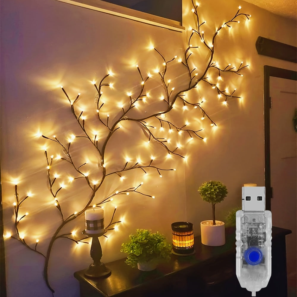 LED Vine Fairy Lights for Wall Decor ¨C 96 LEDs Enchanted Willow Branch Lights, 5.9Ft Warm White Artificial Plant String Lights for Bedroom, Living Room, Party & Christmas Decorations