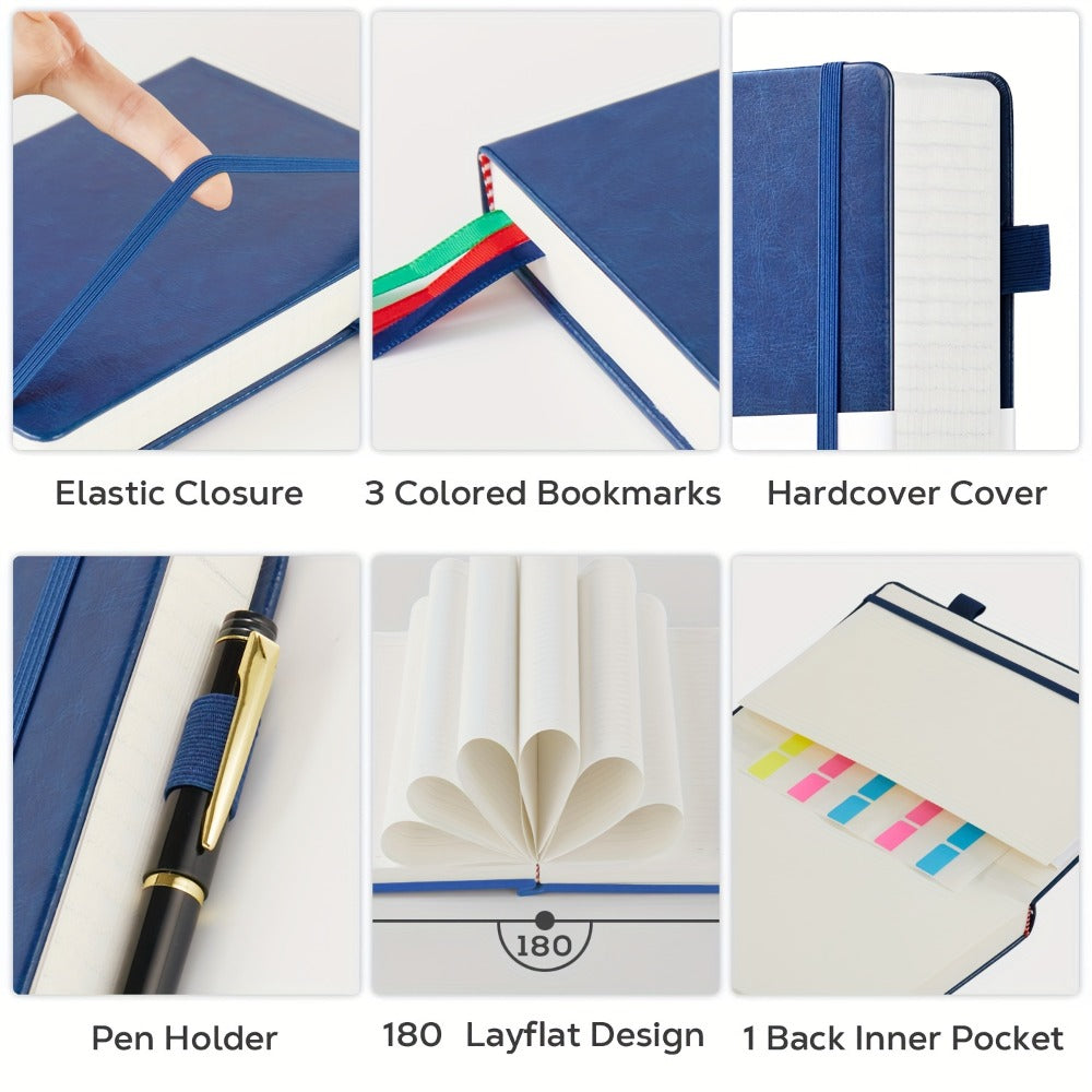 A4 Hardcover Lined Journal Notebook 320 Pages, Faux Leather College Ruled Notebook with 100GSM Thick Pages, 8.5x11 Large Writing Journal for Women Business School