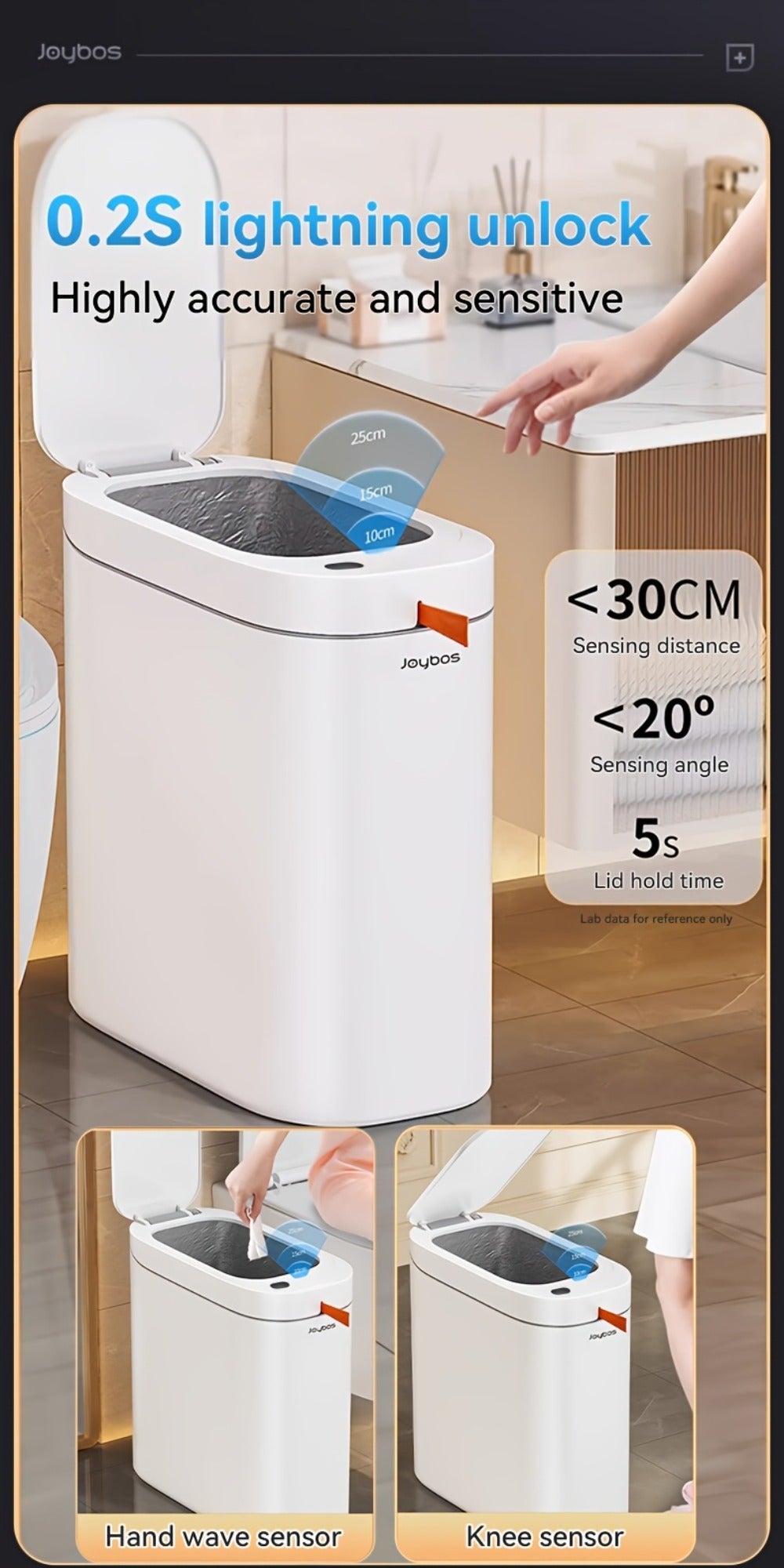 Automatic Sensor Trash Can Self-Emptying 3.8 Gallon with Drawstring Bags - Hands Free Infrared Smart Waste Bin for Bathroom Kitchen Bedroom Office Dorm Room