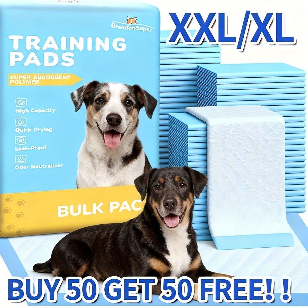 Super Absorbent Dog Training Pads XL XXL ¨C Thick Leak-Proof Pet Pee Pads & Adult Incontinence Underpads, Buy 50 Get 50 Free, Fast Delivery