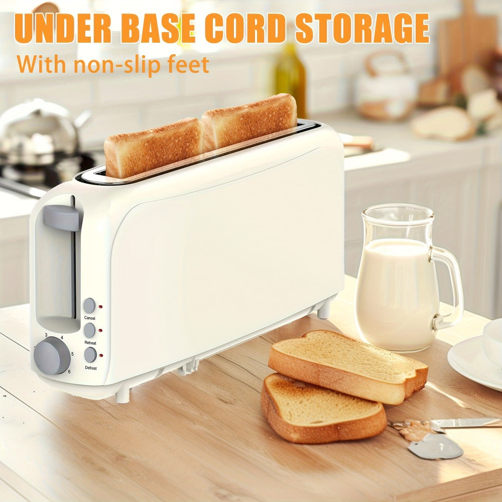 2-Slice Toaster Slim Ultra-Thin Design ¨C 6 Browning Settings, 10¡± Long Slot, Reheat & Defrost Functions, Auto Shut-Off, Removable Crumb Tray, 6 Colors Available