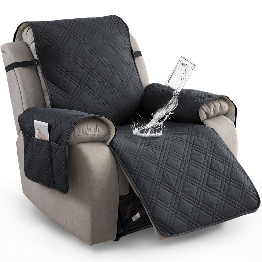Recliner Chair Cover Waterproof Non-Slip Sofa Slipcover with Pocket Pet Scratch Resistant Washable Furniture Protector for Living Room Multiple Colors