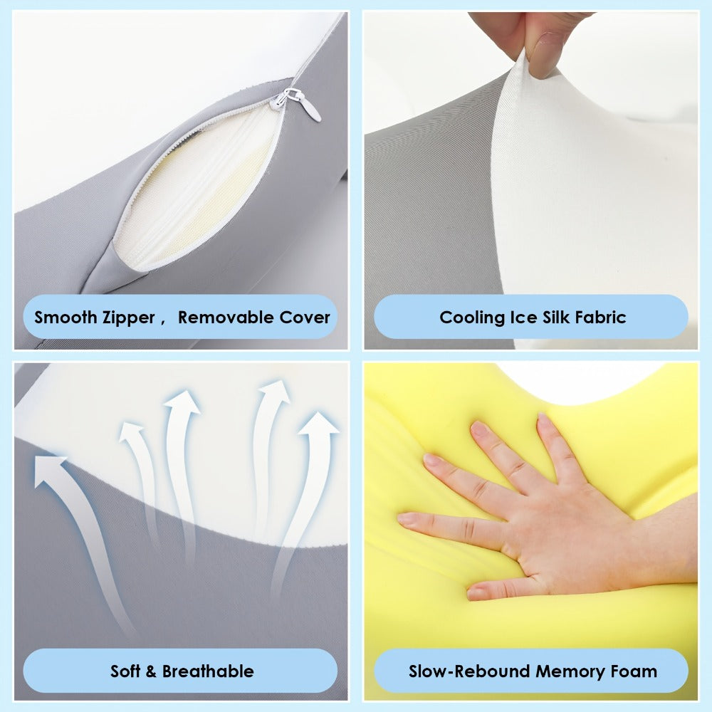 Ergonomic Cervical Pillow C-Shaped Neck Support Side Back Sleepers