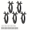 Deer Head Wall Hooks Set of 5 | Rustic Antler Wall Mount Coat Hook | Heavy Duty Steel | Entryway Bedroom Bathroom Balcony Home Decor