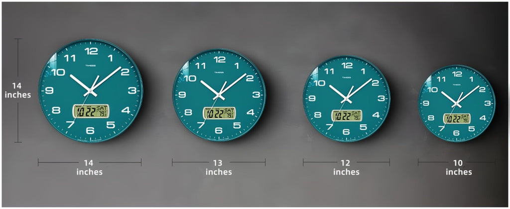 Silent Wall Clock Round Analog 10/12 Inch ¨C Battery Operated, Calendar & Temperature Display, Non-Ticking Quiet Movement for Bedroom, Office & Living Room, Multiple Colors